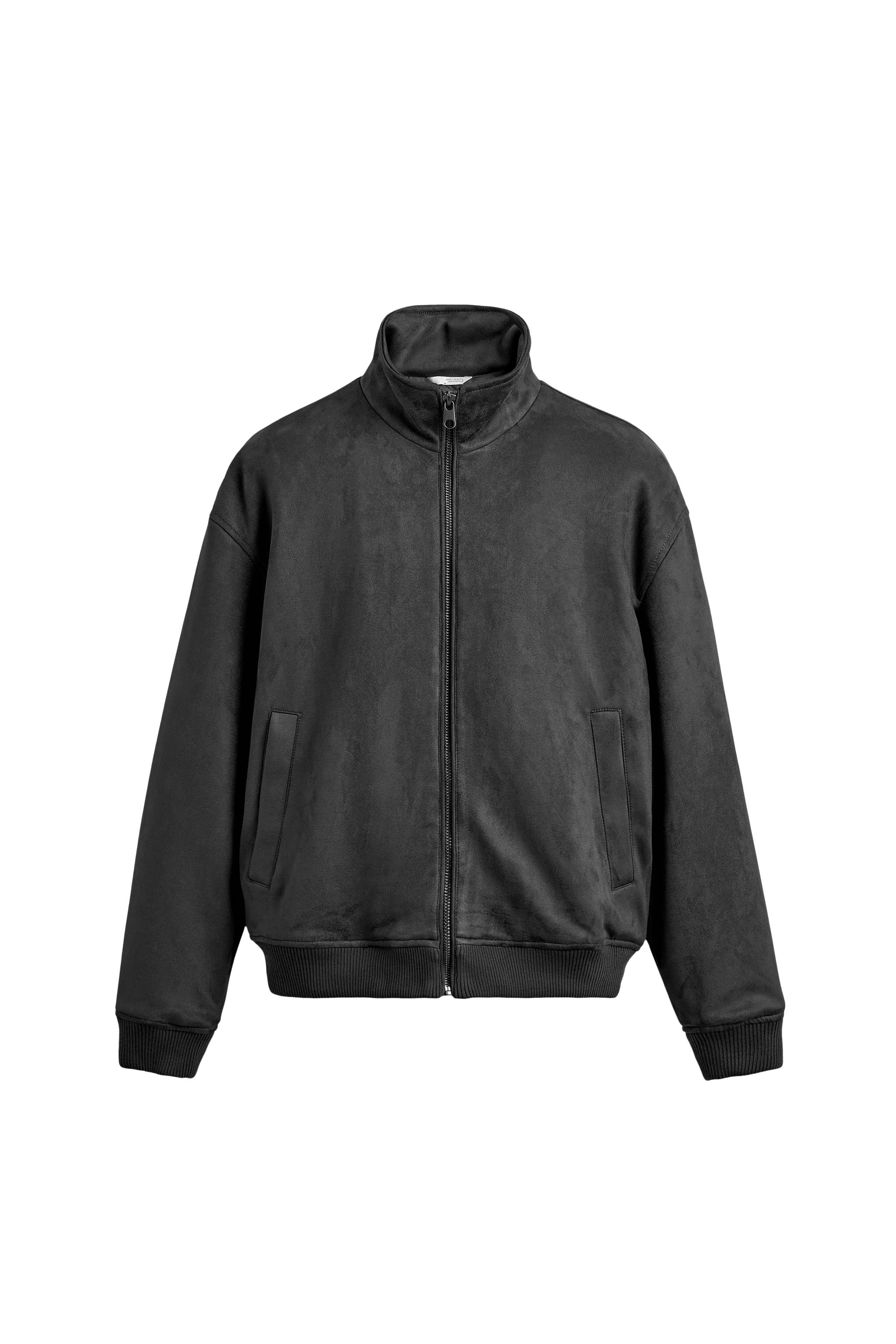 フェイクスエード キルティングジャケット - カーボングレー | ZARA