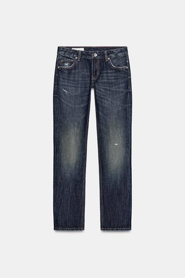 TRF LOW-RISE STRAIGHT JEANS - Navy blue by Zara