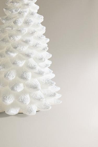 CHRISTMAS SNOWY FIR TREE CANDLE WITH GLITTER - White by Zara - Image 2