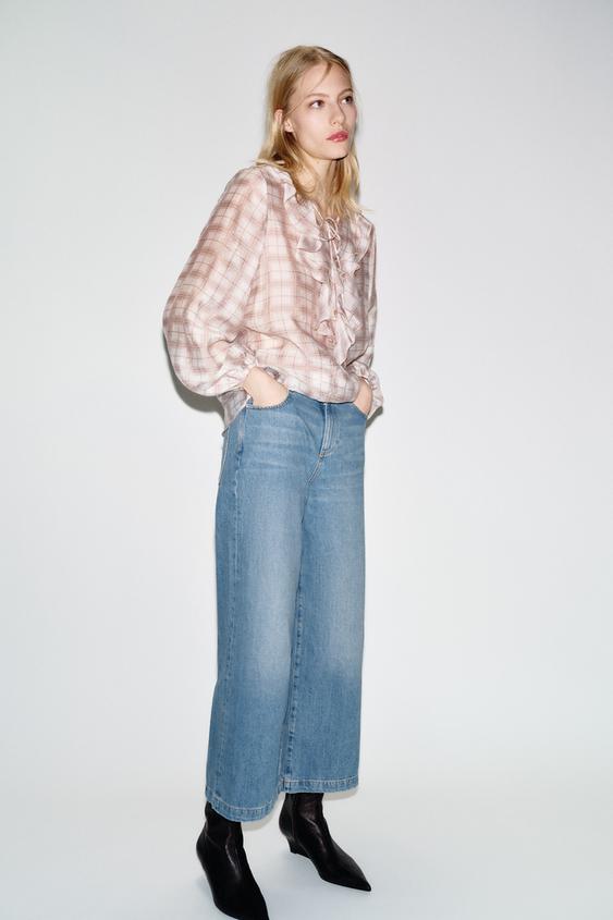 Z.08 WIDE LEG CROPPED BELTED JEANS