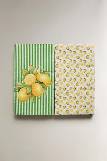 PACK OF LEMON PAPER NAPKINS (PACK OF 30) - Yellow by Zara