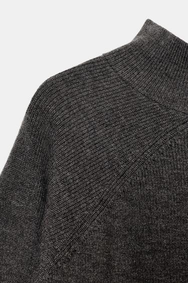 PULL EN MAILLE À COL MONTANT - Marron / Taupe de Zara - Image 6