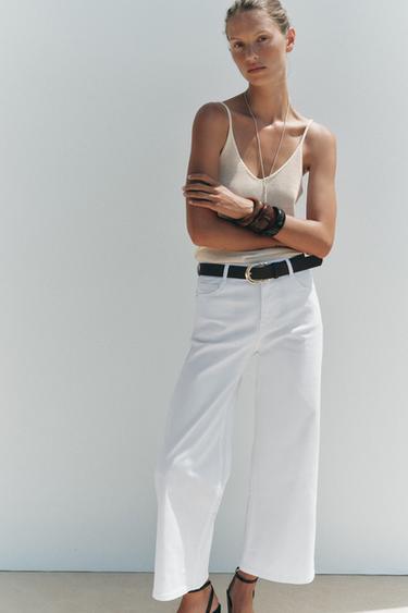 JEAN Z1975 CULOTTE TAILLE HAUTE CEINTURE - Blanc de Zara - Image 2