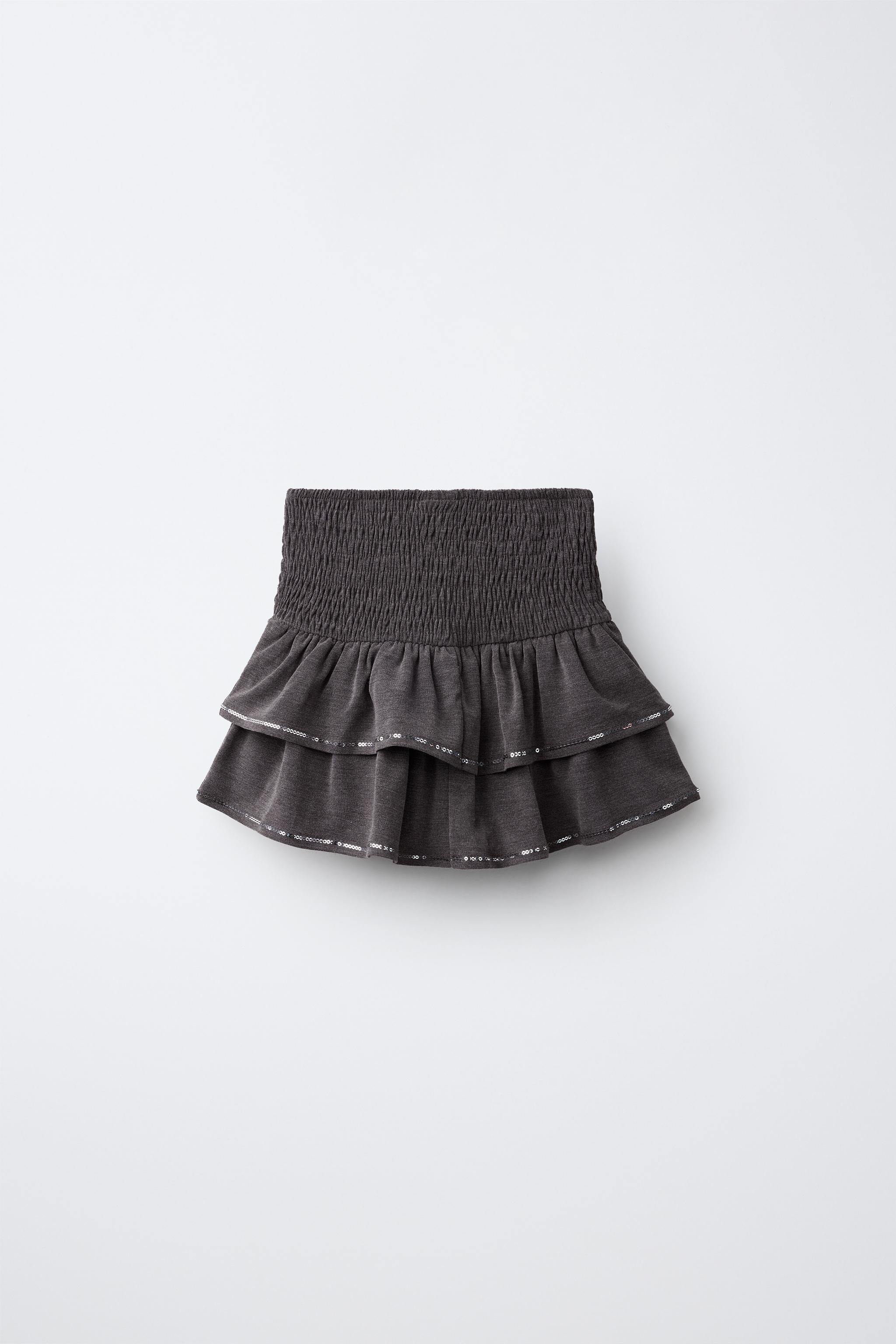 Детские юбки Zara SEQUIN RUFFLE SKORT — фото 2