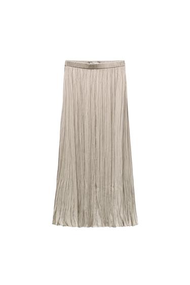 ZW COLLECTION PLEATED SATIN SKIRT