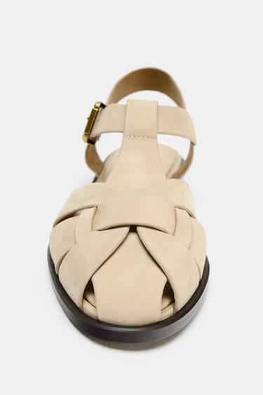 LEATHER CAGE SANDALS - Sand Brown by Zara - Image 3