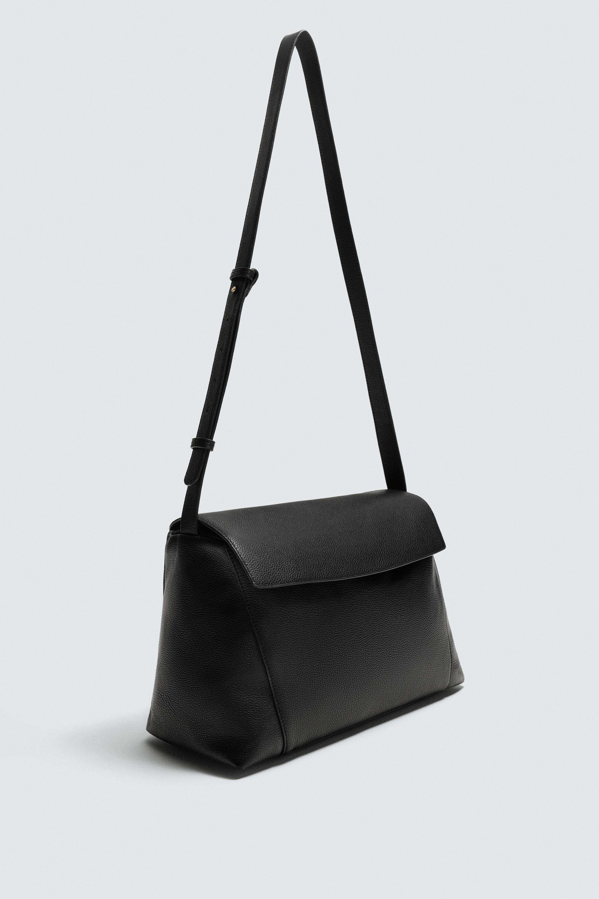 LIMITED EDITION ENGRAVED LEATHER CROSSBODY BAG - Black | ZARA