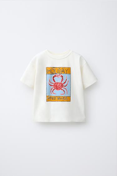 CRAB T-SHIRT ISABELLE VANDEPLASSCHE © - Oyster-white by Zara