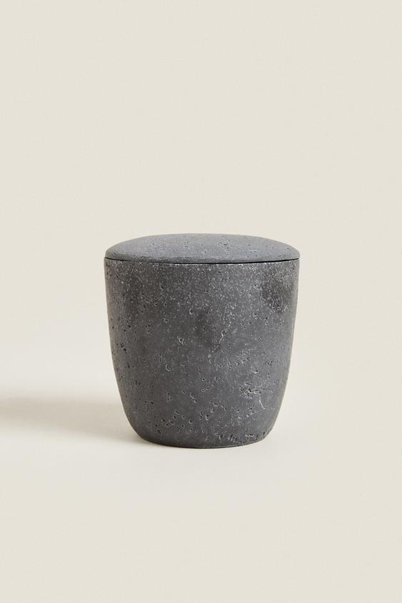 STONE GREY RESIN STORAGE JAR Black ZARA United States