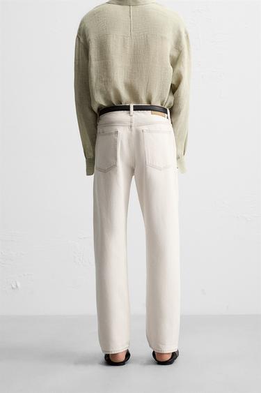 REGULAR STRAIGHT-LEG JEANS - Ecru by Zara - Image 2
