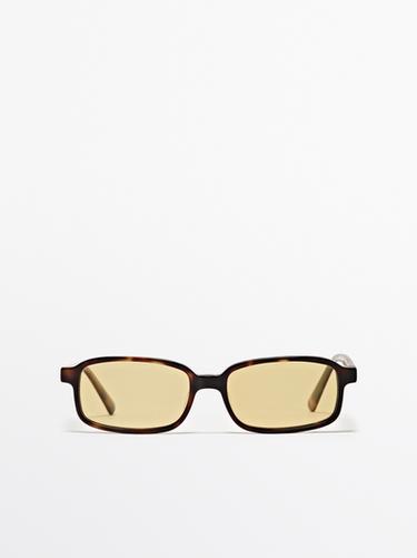 Zara Small rectangular sunglasses - Brown - Image 0
