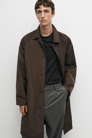 Gabardina larga reversible - Chocolate de Zara