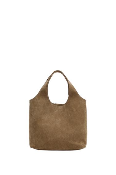LEATHER MINI TOTE BAG - camel by Zara