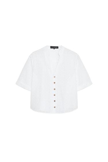 SHORT SHIRT WITH CUTWORK EMBROIDERY
