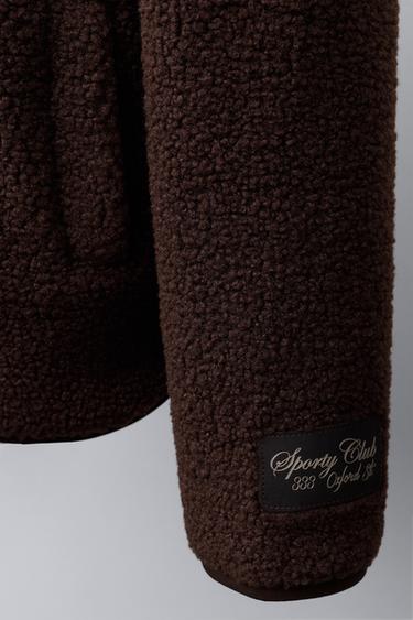 VESTE EFFET MOUTON LISERÉS - Marron de Zara - Image 5