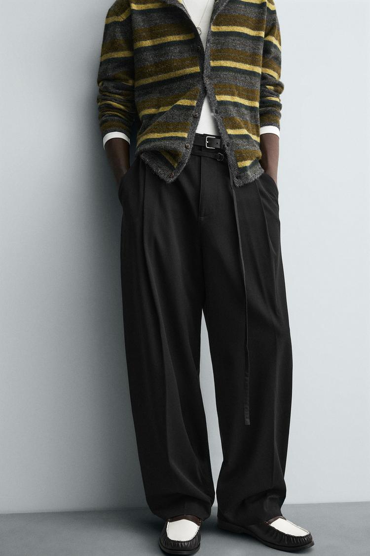 ZARA BALLOON TROUSERS WITH PLEATS AND BELT