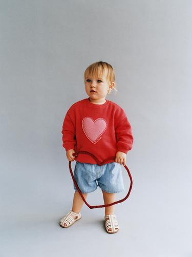 SWEAT PIÈCE CŒUR - Rouge de Zara - Image 6