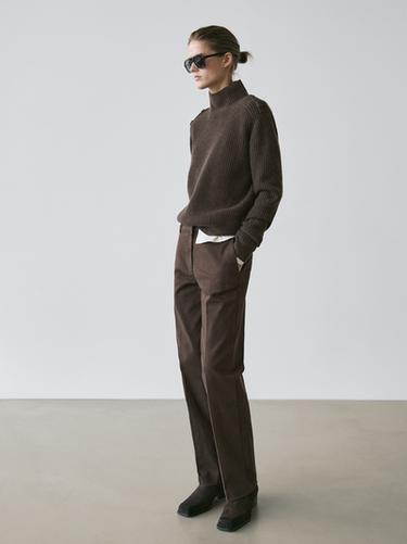 Jersey punto detalle hombro 100% cashmere - Plomo de Zara