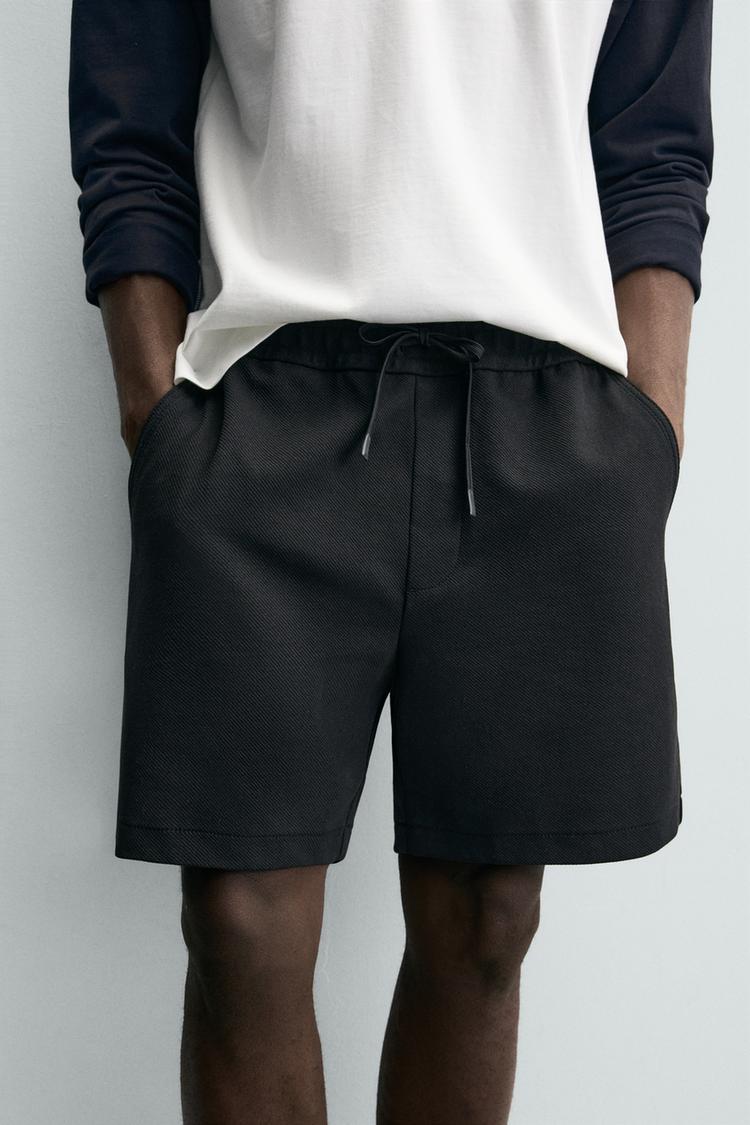 ZARA COMFORT TEXTURED BERMUDA SHORTS
