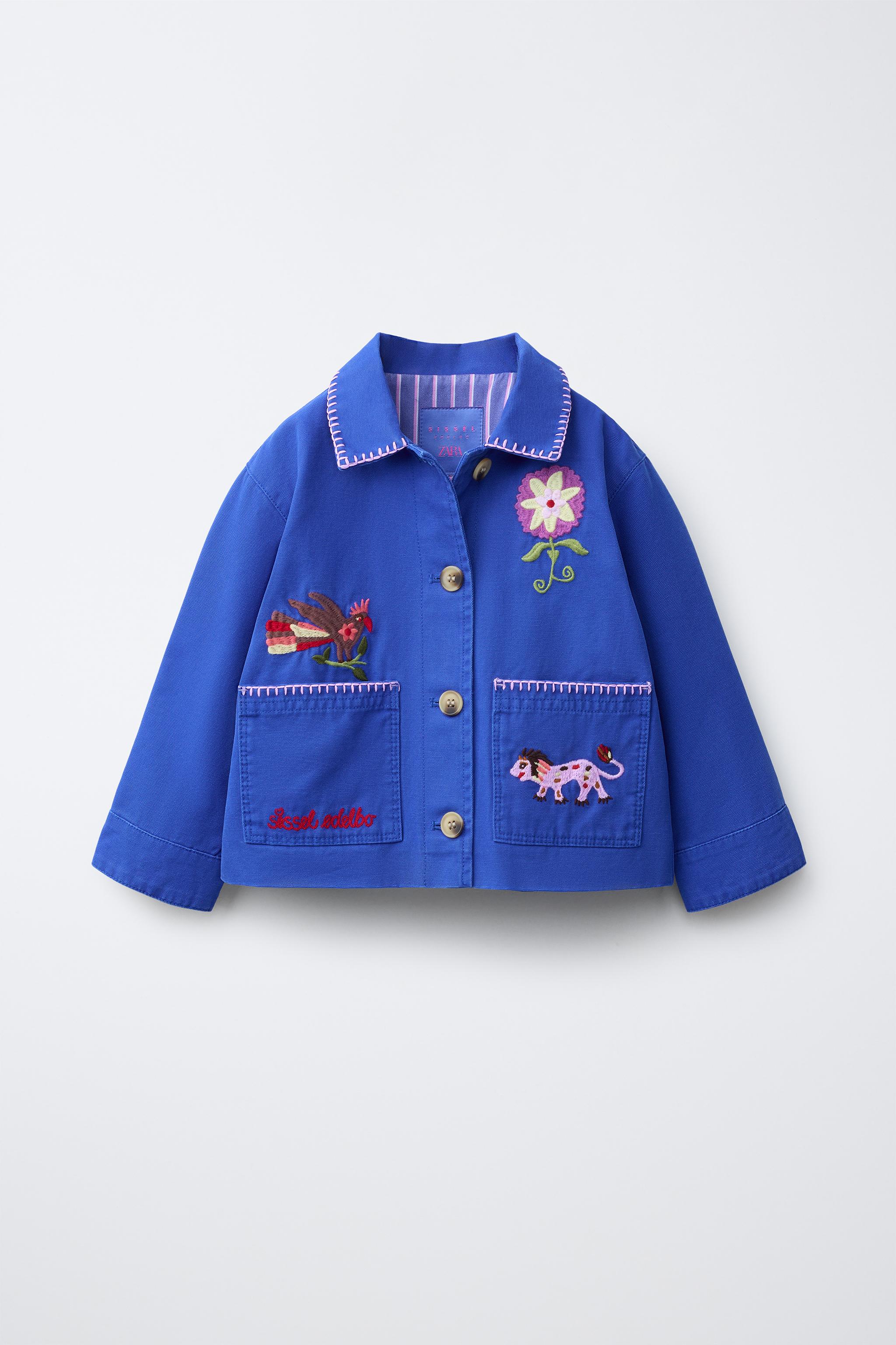 SISSEL EDELBO X ZARA KIDS EMBROIDERED JACKET - Bluish | ZARA
