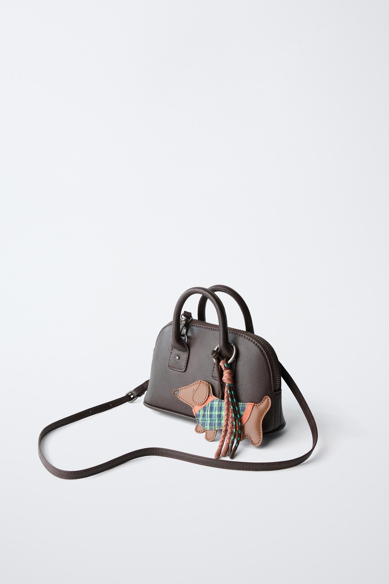 CHARM CROSSBODY BAG — Brown