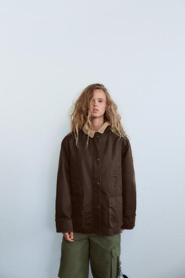 CONTRAST COLLAR JACKET - Brandy by Zara - Image 3