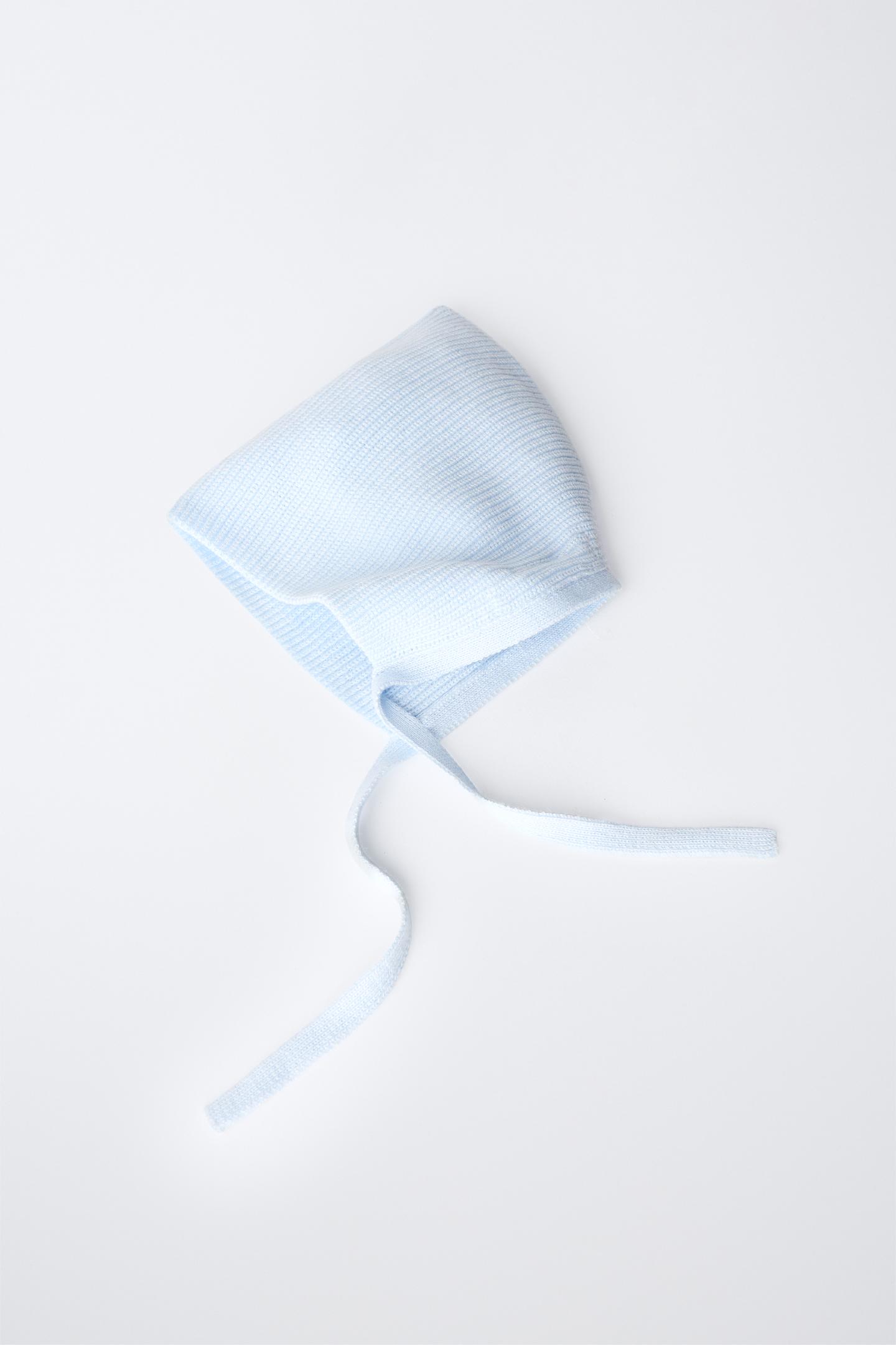 Детские головные уборы Zara Knit Bonnet, цвет: Светлый синий — фото 3