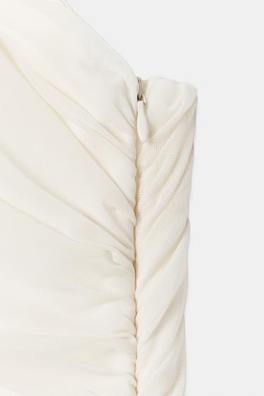 ROBE COURTE EN TULLE - Blanc cassé de Zara - Image 8