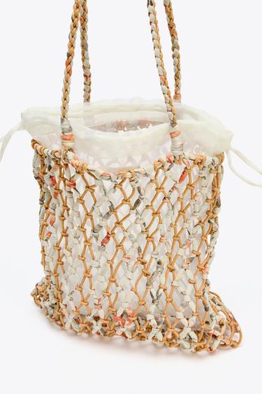 SAC TRESSÉ TISSÉ - Jaune de Zara - Image 4