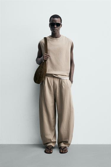 ΠΑΝΤΕΛΟΝΙ JOGGER BALLOON FIT ΜΕ ΥΦΗ - Μπεζ του Zara