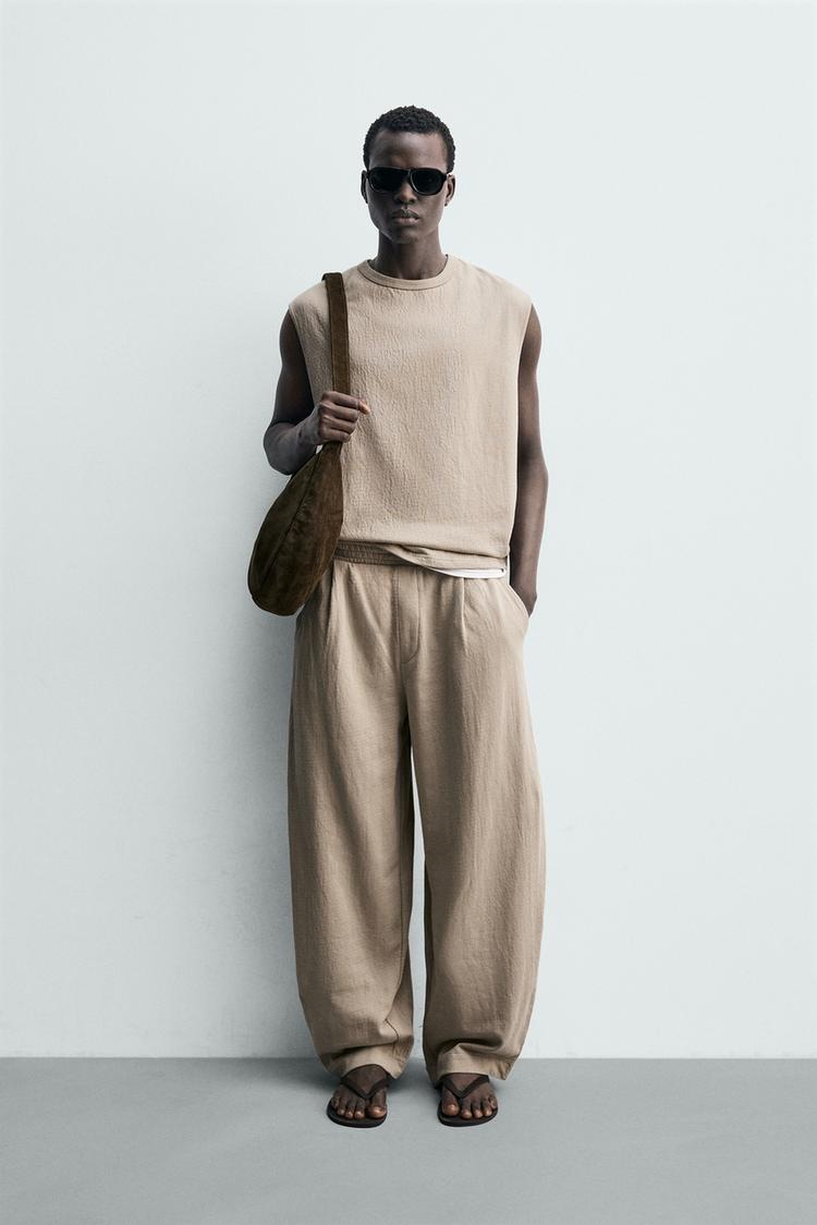 ZARA TEXTURED BALLOON FIT JOGGERS