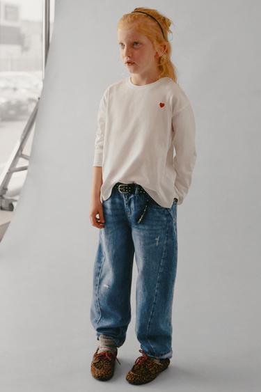 DISTRESSED BARREL JEANS — Blue 1
