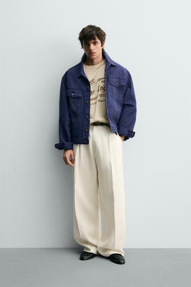 BLOUSON DÉLAVÉ COUPE DÉCONTRACTÉE - Bleu encre de Zara