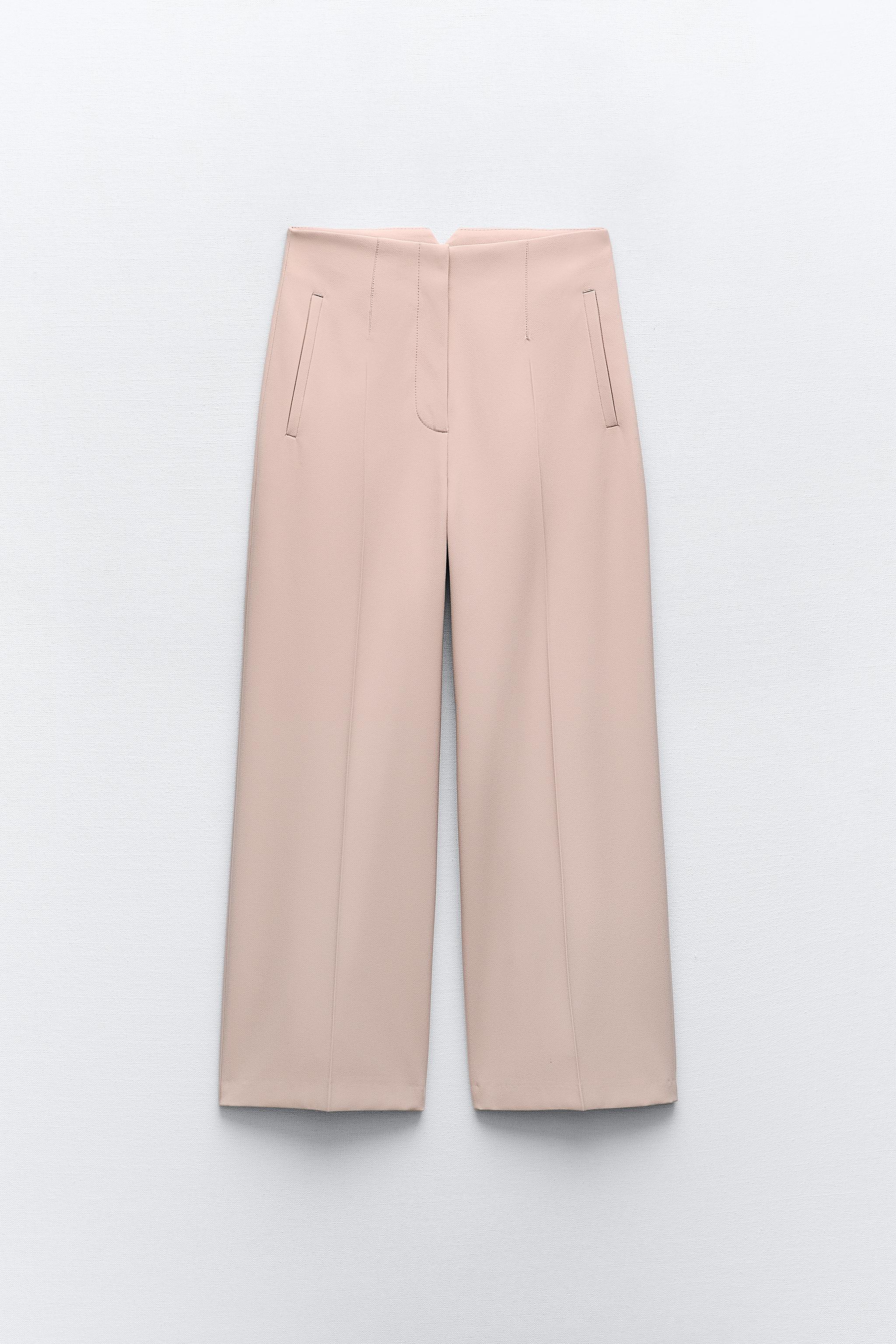 Zara Women High-waist trousers with belt 4387/030/800 (Small): Buy Online  at Best Price in UAE 