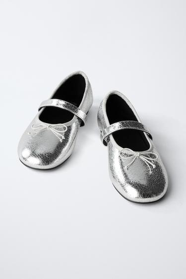 BALLERINES MÉTALLISÉES - Argent de Zara - Image 2