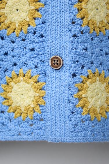 SUN CROCHET KNIT SHIRT - Light blue by Zara - Image 3