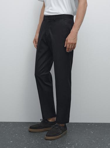Pantalón estructura slim fit - Marino de Zara