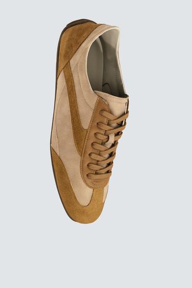 BASKET EN CUIR - Marron sable de Zara - Image 3