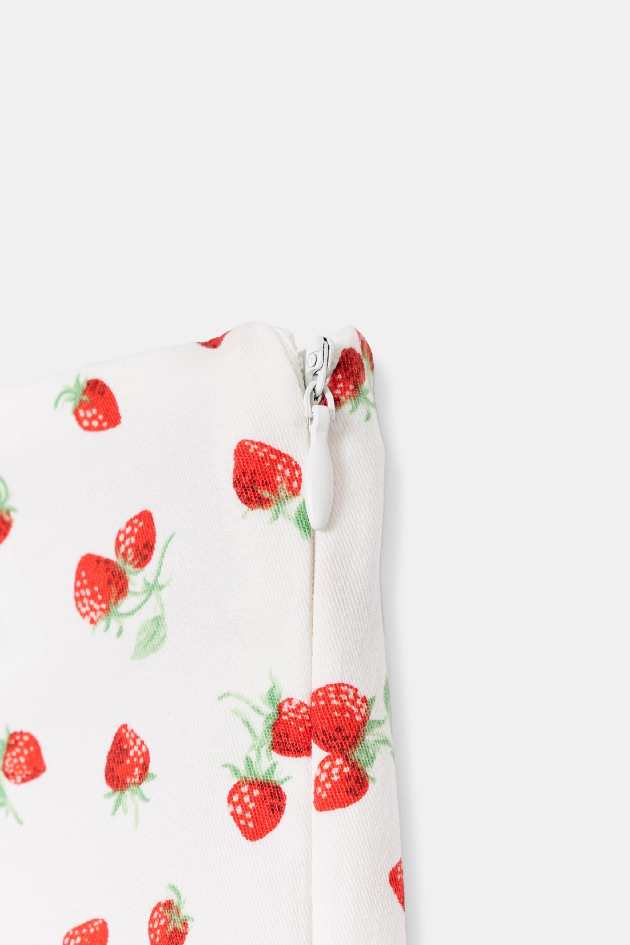 Женские брюки Zara STRAWBERRY PRINT CAPRI PANTS — фото 9