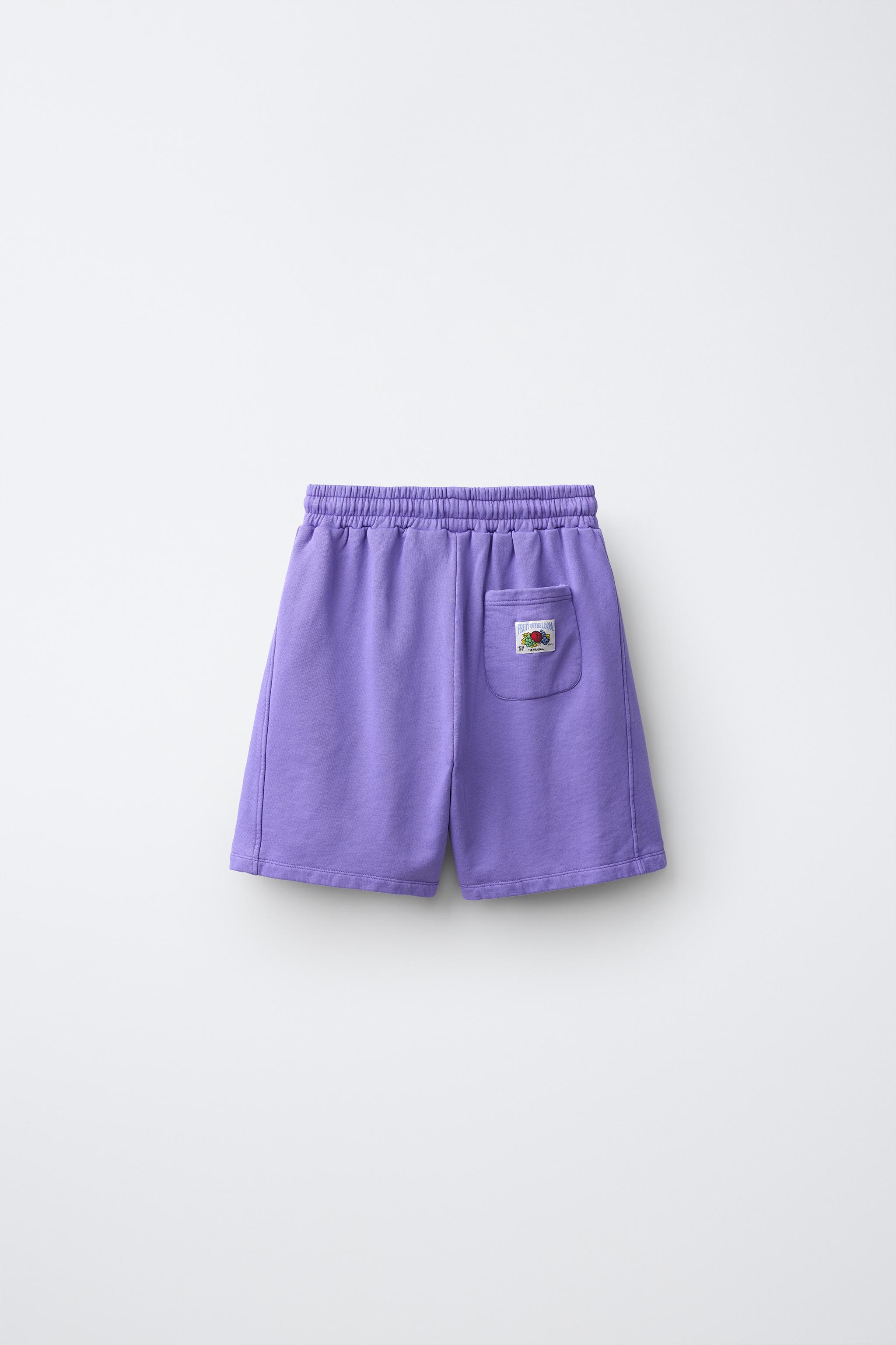 FRUIT OF THE LOOM™ LABEL BERMUDA SHORTS - Purple | ZARA United States