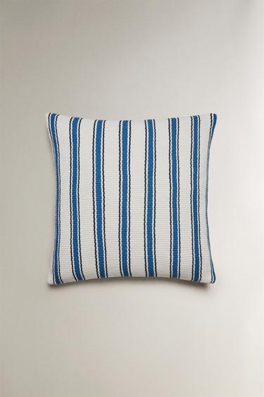 STRIPED CUSHION COVER - Blue by Zara - Image 2