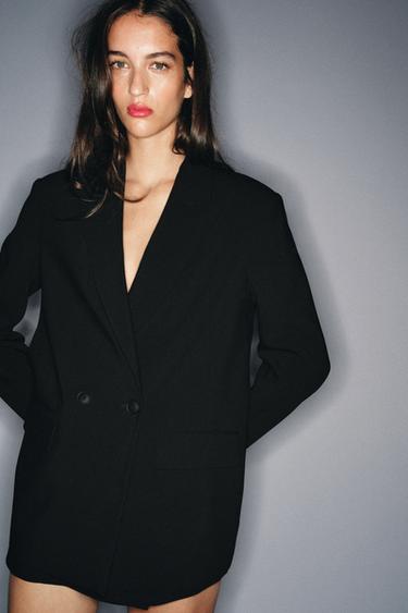 OVERSIZE DOUBLE-BREASTED BLAZER - Black by Zara - Image 3