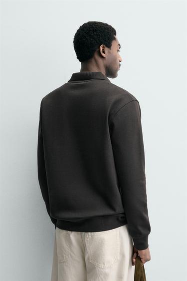 INTERLOCK POLO SWEATSHIRT - Anthracite grey by Zara - Image 2