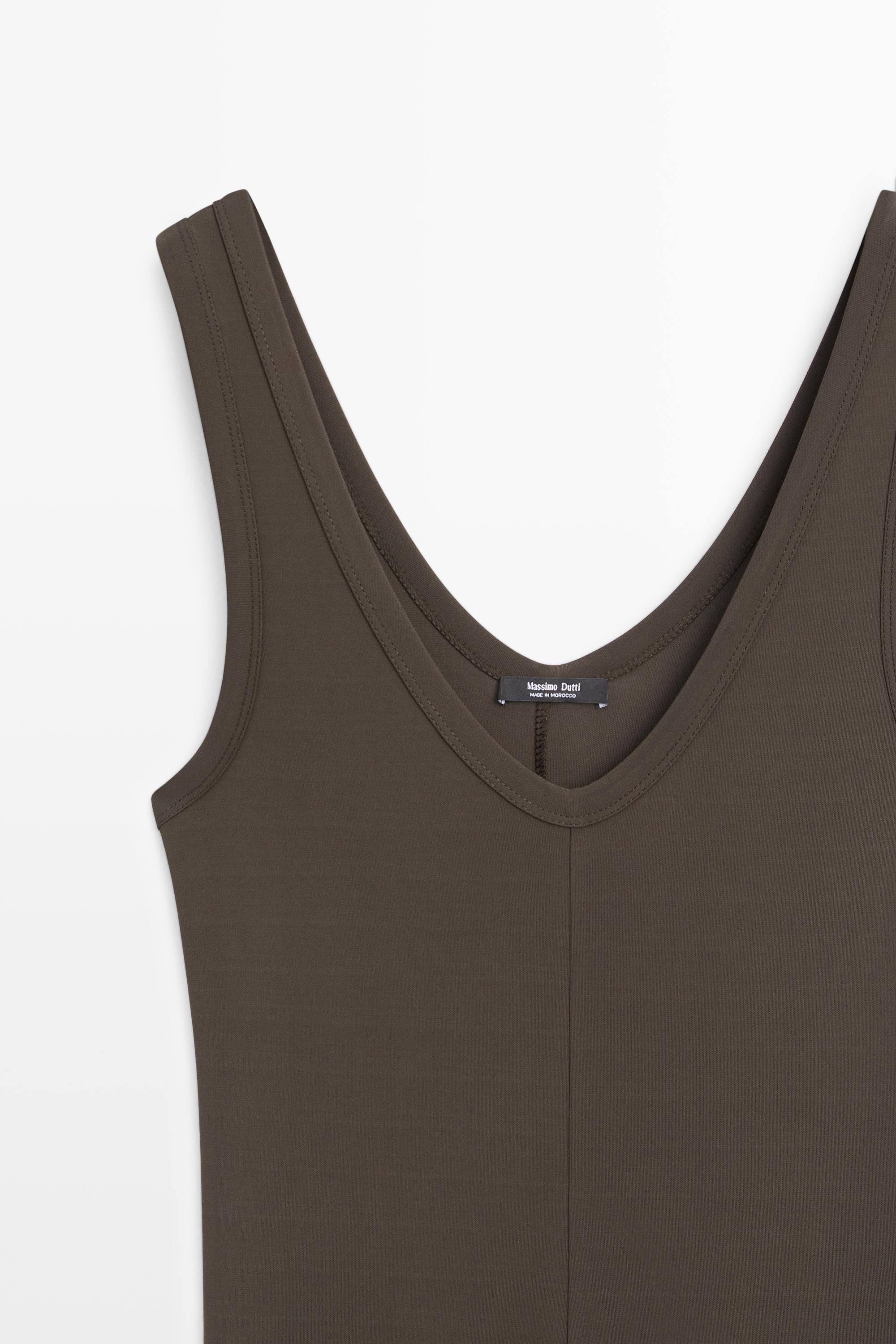 Midi dress with central seam detail