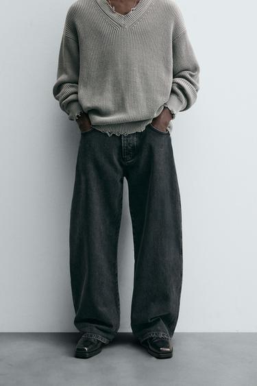 BALLOON FIT JEANS - Anthracite grey by Zara