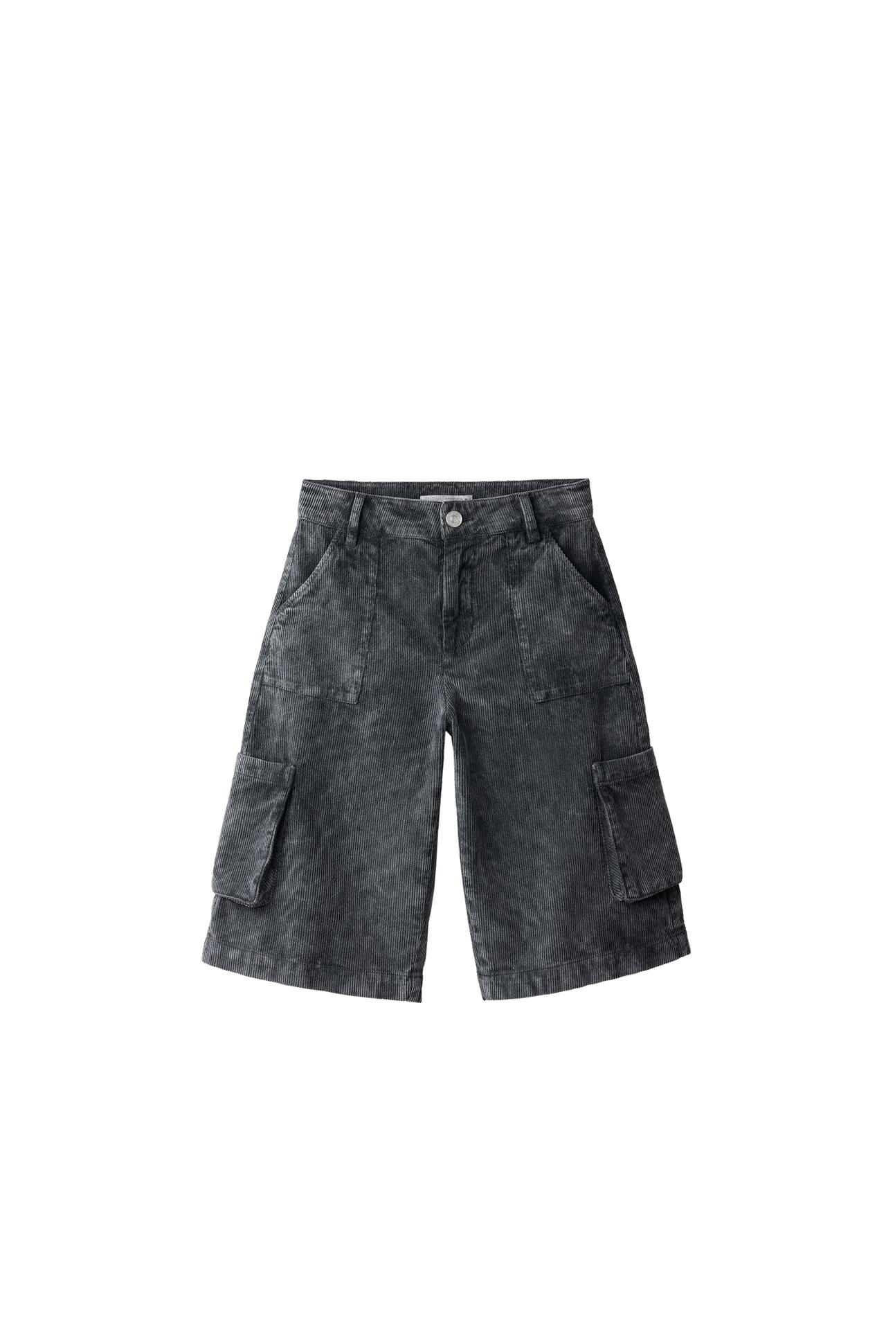 LONG CORDUROY CARGO BERMUDA SHORTS