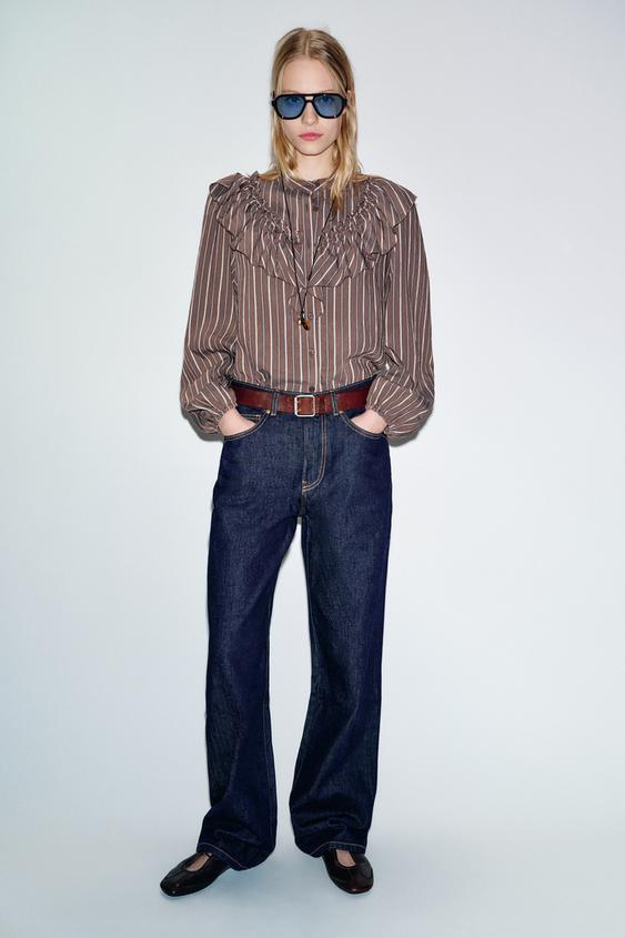 RUFFLED STRIPED SHIRT