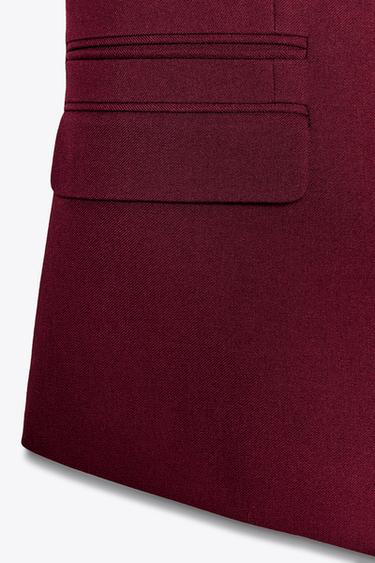 Zara POCKETS VEST ZW COLLECTION - Maroon