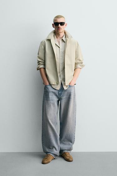 SOBRECAMISA REGULAR FIT POPELÍN - Verde claro de Zara - Imagen 0