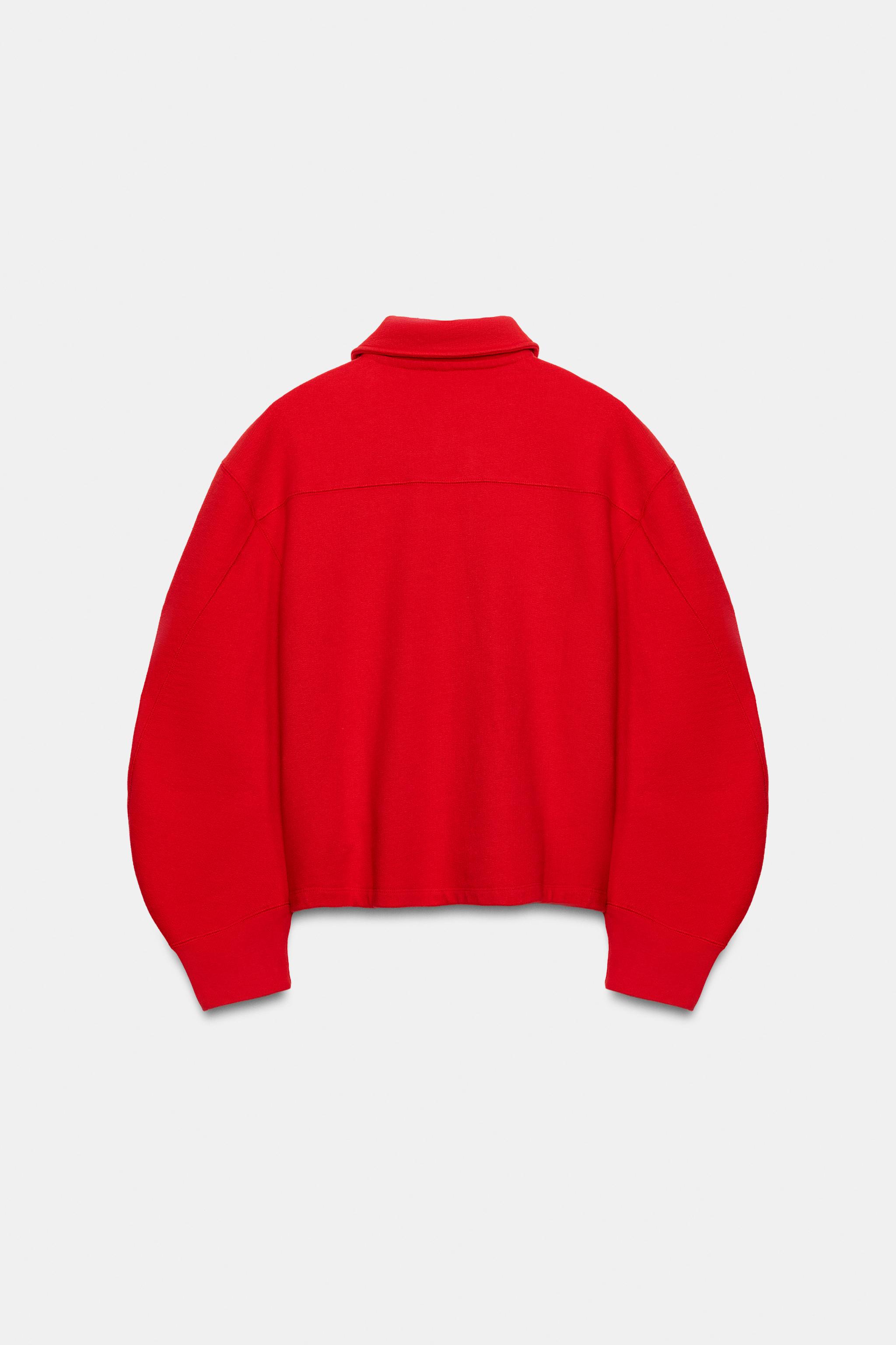 Женские худи Zara COLLARED SWEATSHIRT — фото 7
